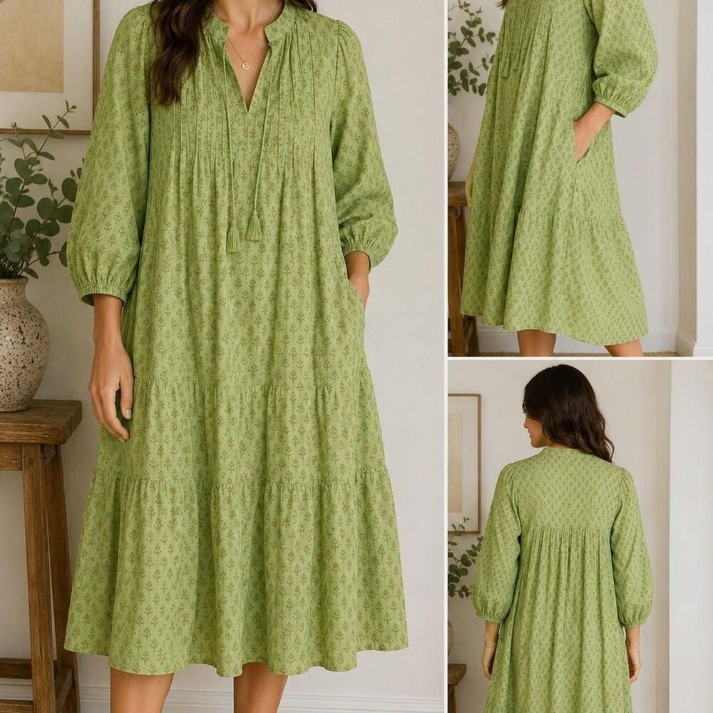 Matta Organic Cotton Tiered Midi Dress – Women's XS